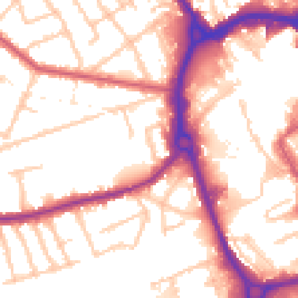 Daytime road noise heatmap for RM7 9AD