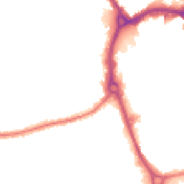 Night-time road noise heatmap for RM7 9AD