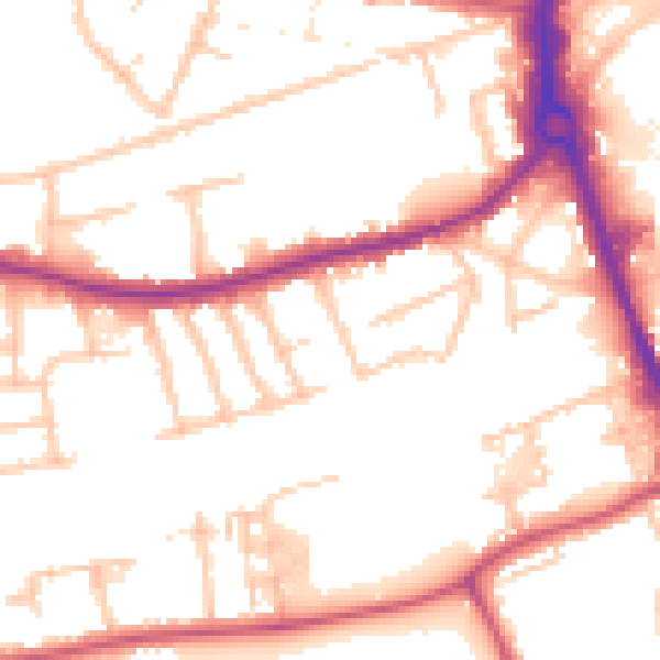Daytime road noise heatmap for RM7 9AL