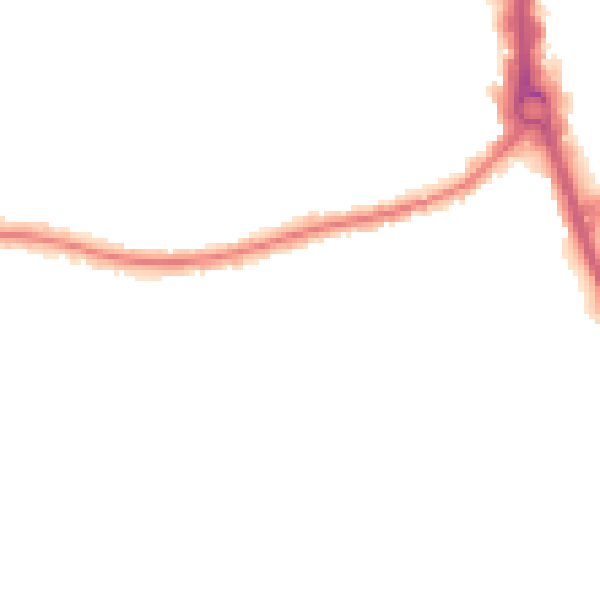 Night-time road noise heatmap for RM7 9BT