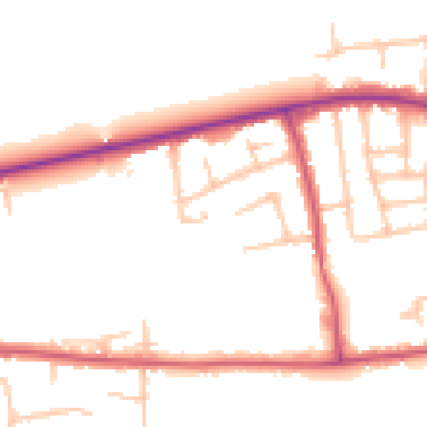 Daytime road noise heatmap for RM7 9BW