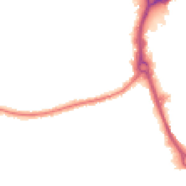 Night-time road noise heatmap for RM7 9BZ