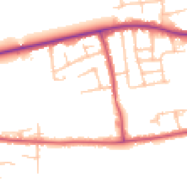 Daytime road noise heatmap for RM7 9HL