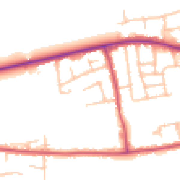 Daytime road noise heatmap for RM7 9HR