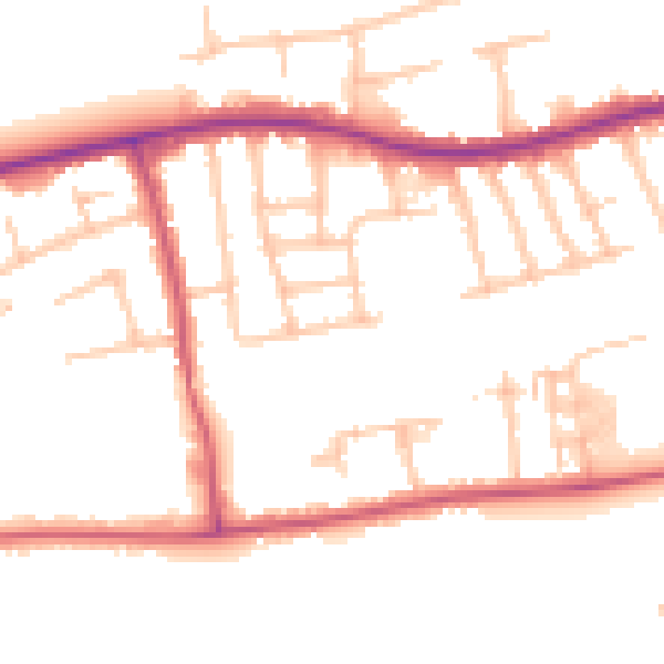 Daytime road noise heatmap for RM7 9HU