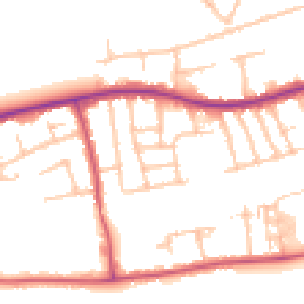 Daytime road noise heatmap for RM7 9JR