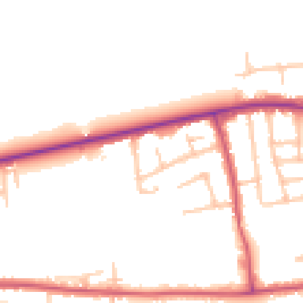 Daytime road noise heatmap for RM7 9PJ