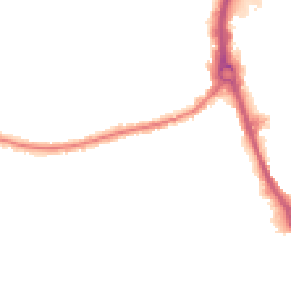 Night-time road noise heatmap for RM7 9QF