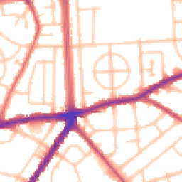 Daytime road noise heatmap for RM8 3BS