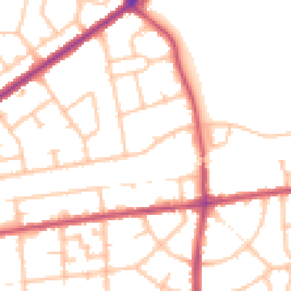 Daytime road noise heatmap for RM9 4AH