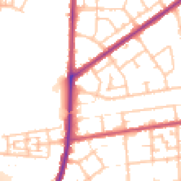 Daytime road noise heatmap for RM9 4AU