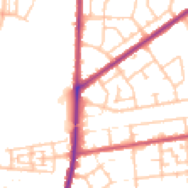 Daytime road noise heatmap for RM9 4AZ