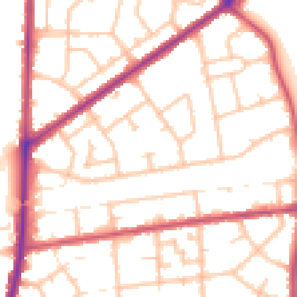 Daytime road noise heatmap for RM9 4BA