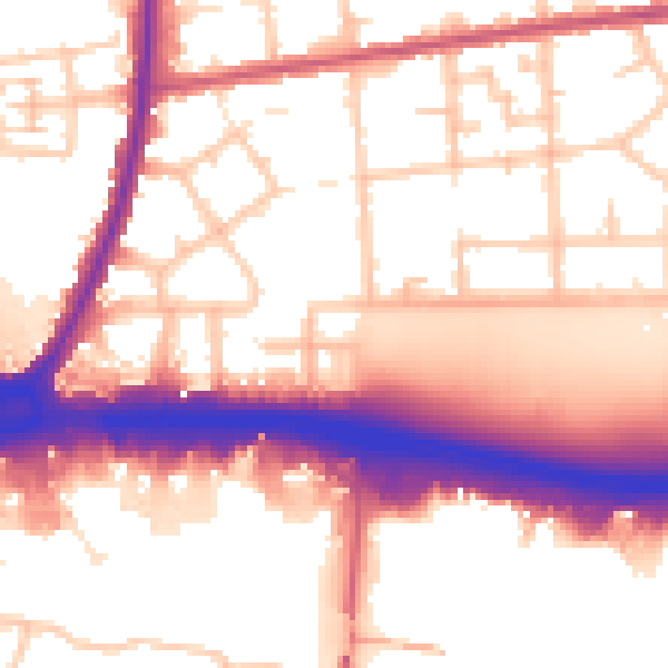 Daytime road noise heatmap for RM9 4BT