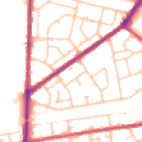 Daytime road noise heatmap for RM9 4BZ