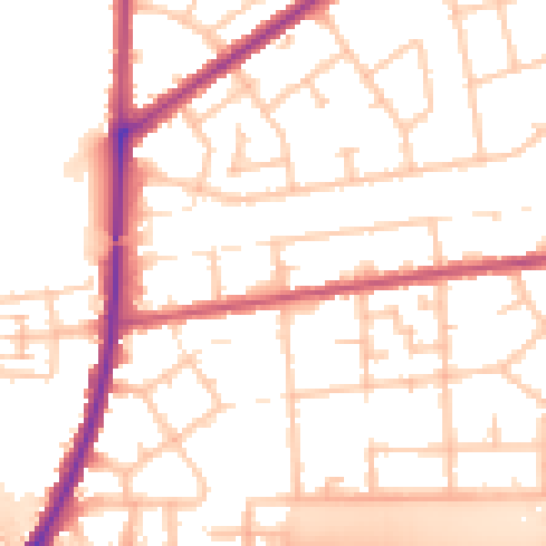 Daytime road noise heatmap for RM9 4DB