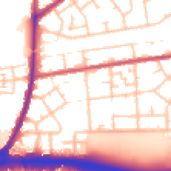 Daytime road noise heatmap for RM9 4DH