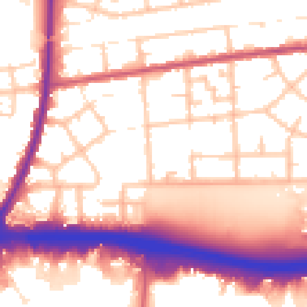 Daytime road noise heatmap for RM9 4DJ