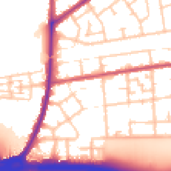 Daytime road noise heatmap for RM9 4DP
