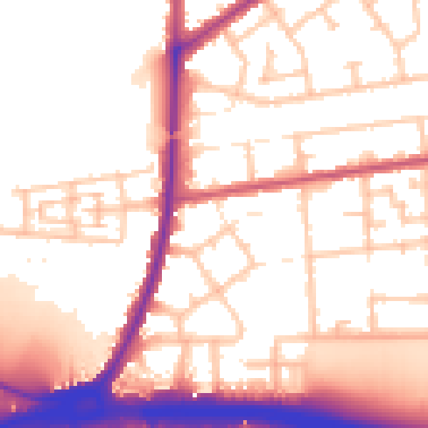 Daytime road noise heatmap for RM9 4DR