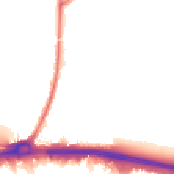 Night-time road noise heatmap for RM9 4DS