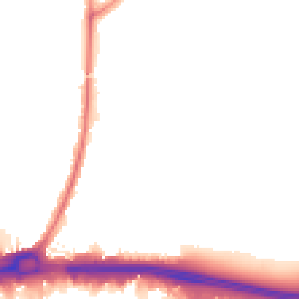 Night-time road noise heatmap for RM9 4DT