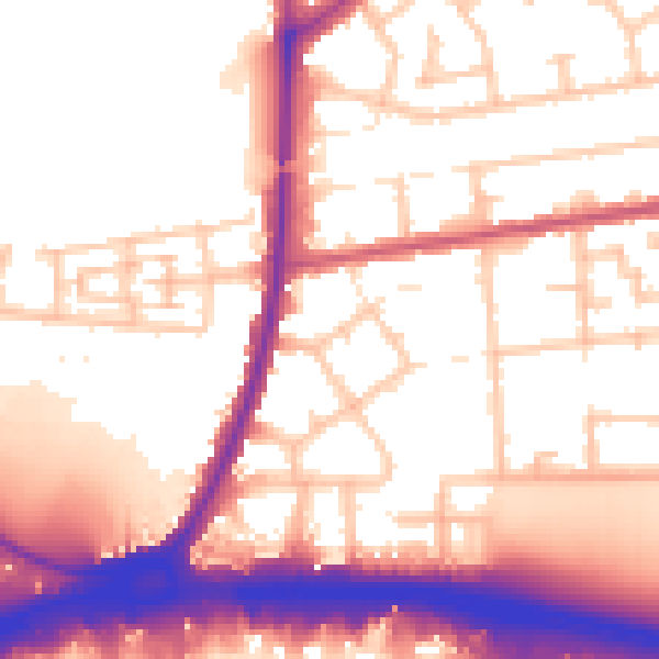 Daytime road noise heatmap for RM9 4DU