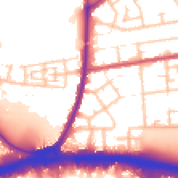 Daytime road noise heatmap for RM9 4DX