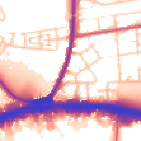 Daytime road noise heatmap for RM9 4ED