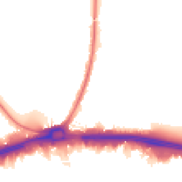 Night-time road noise heatmap for RM9 4ED