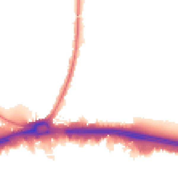 Night-time road noise heatmap for RM9 4EH