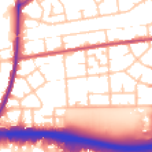 Daytime road noise heatmap for RM9 4ER