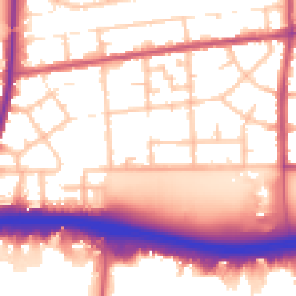 Daytime road noise heatmap for RM9 4HX