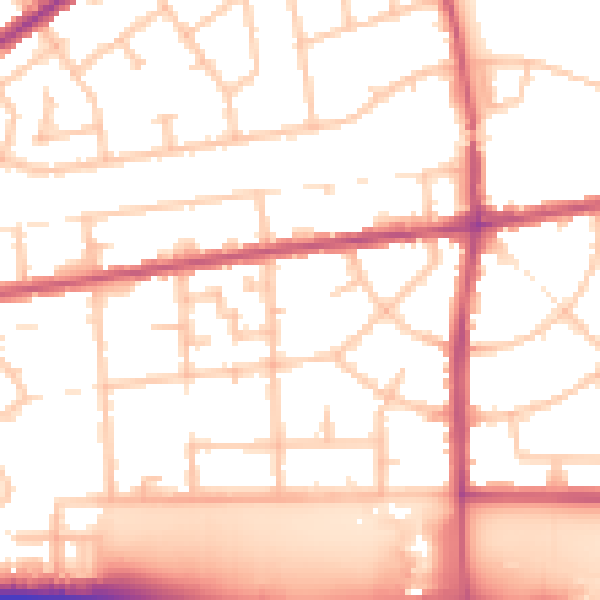 Daytime road noise heatmap for RM9 4JP