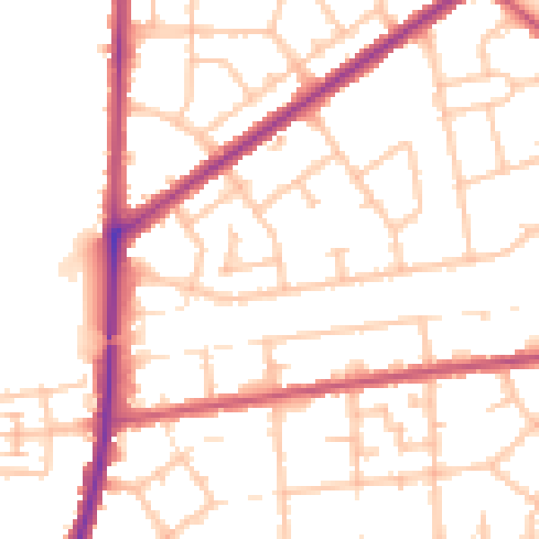 Daytime road noise heatmap for RM9 4PL
