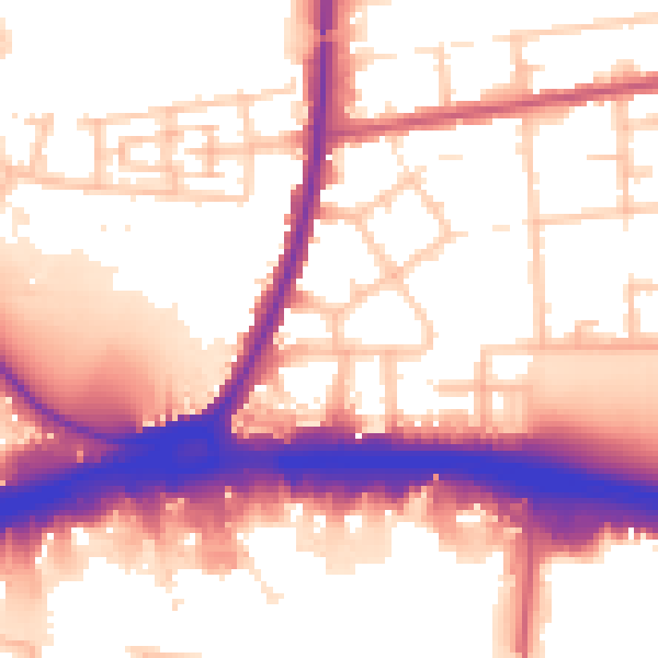 Daytime road noise heatmap for RM9 4RD