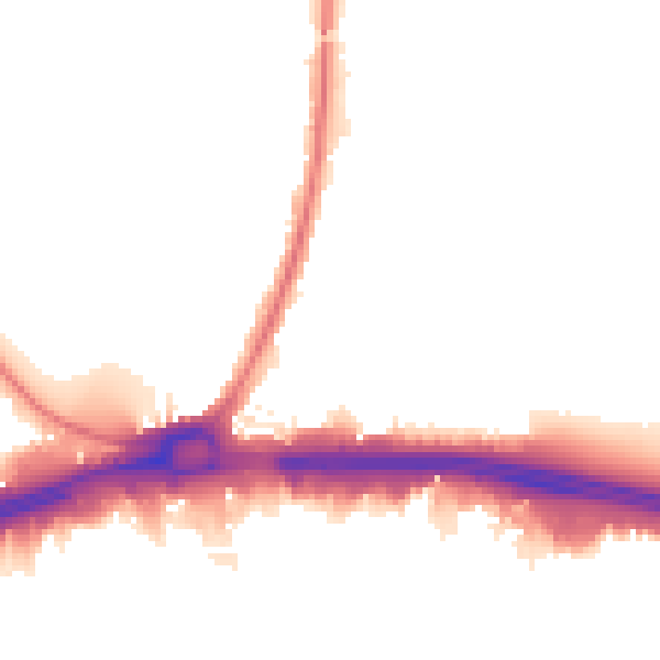 Night-time road noise heatmap for RM9 4RD
