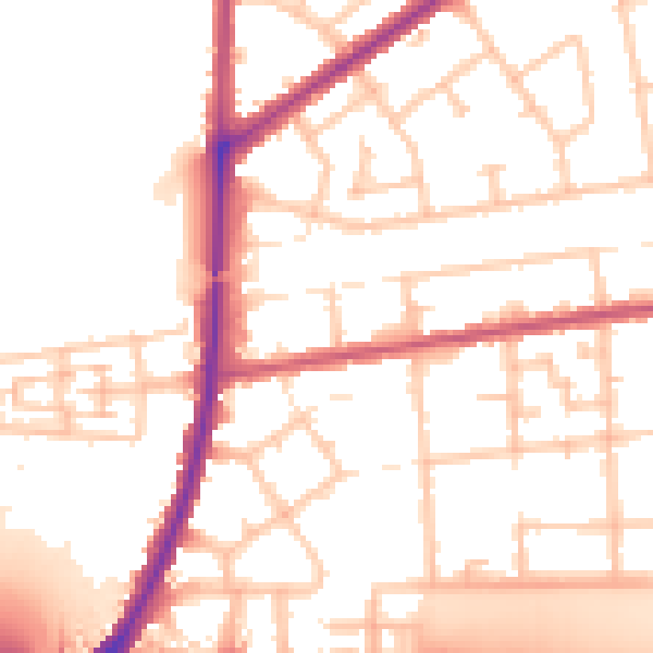Daytime road noise heatmap for RM9 4TJ