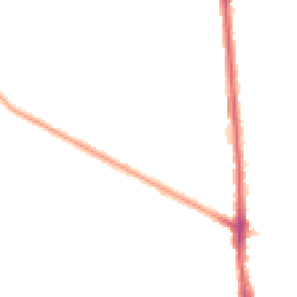 Night-time road noise heatmap for RM9 5DT