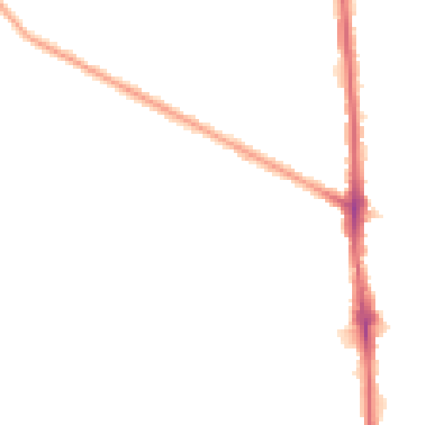 Night-time road noise heatmap for RM9 5PJ