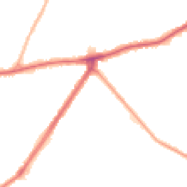 Night-time road noise heatmap for RM9 5XT