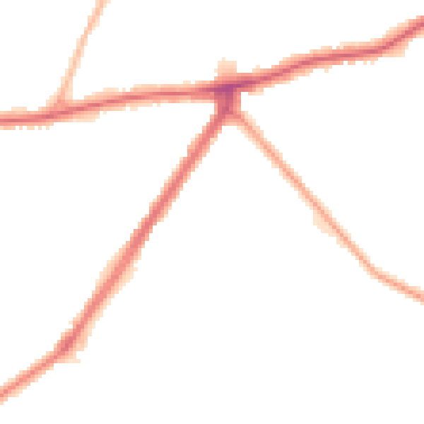 Night-time road noise heatmap for RM9 5XX