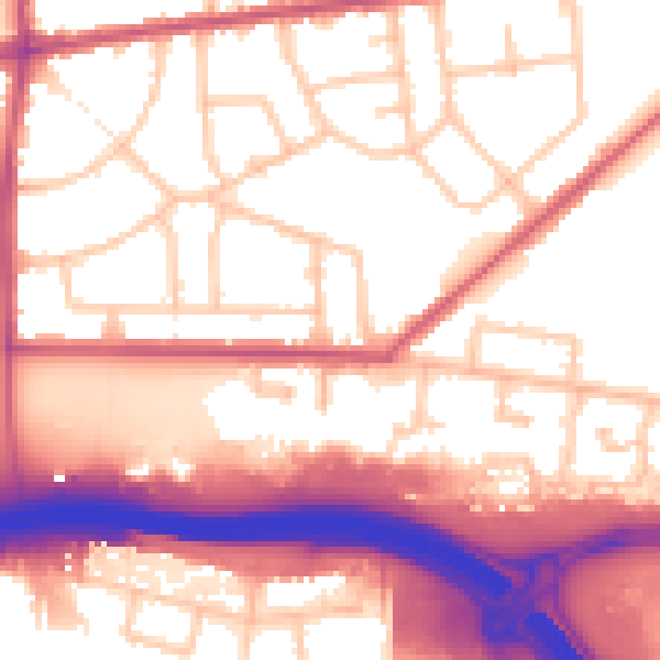 Daytime road noise heatmap for RM9 6AU