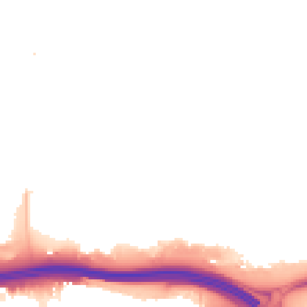 Night-time road noise heatmap for RM9 6BA