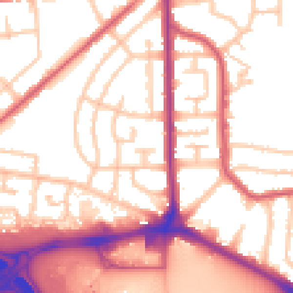 Daytime road noise heatmap for RM9 6BS