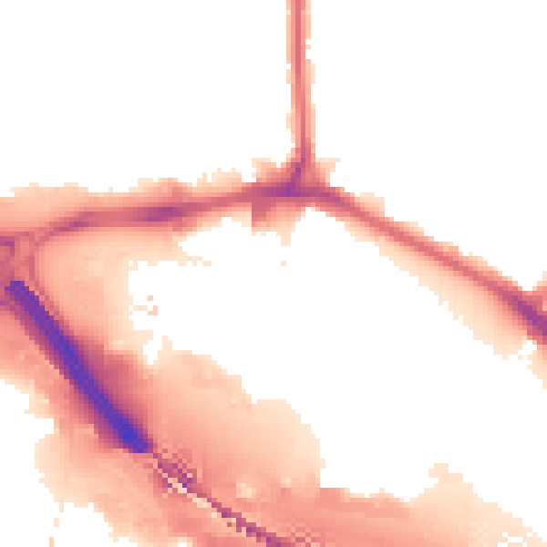 Night-time road noise heatmap for RM9 6FP