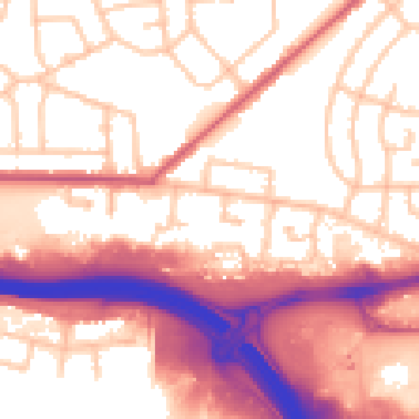Daytime road noise heatmap for RM9 6FU