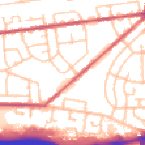 Daytime road noise heatmap for RM9 6JP