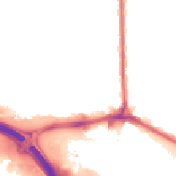 Night-time road noise heatmap for RM9 6UL