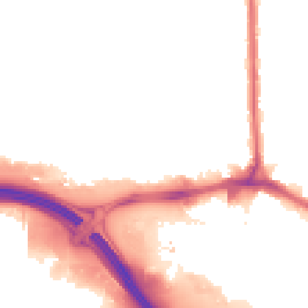 Night-time road noise heatmap for RM9 6XZ
